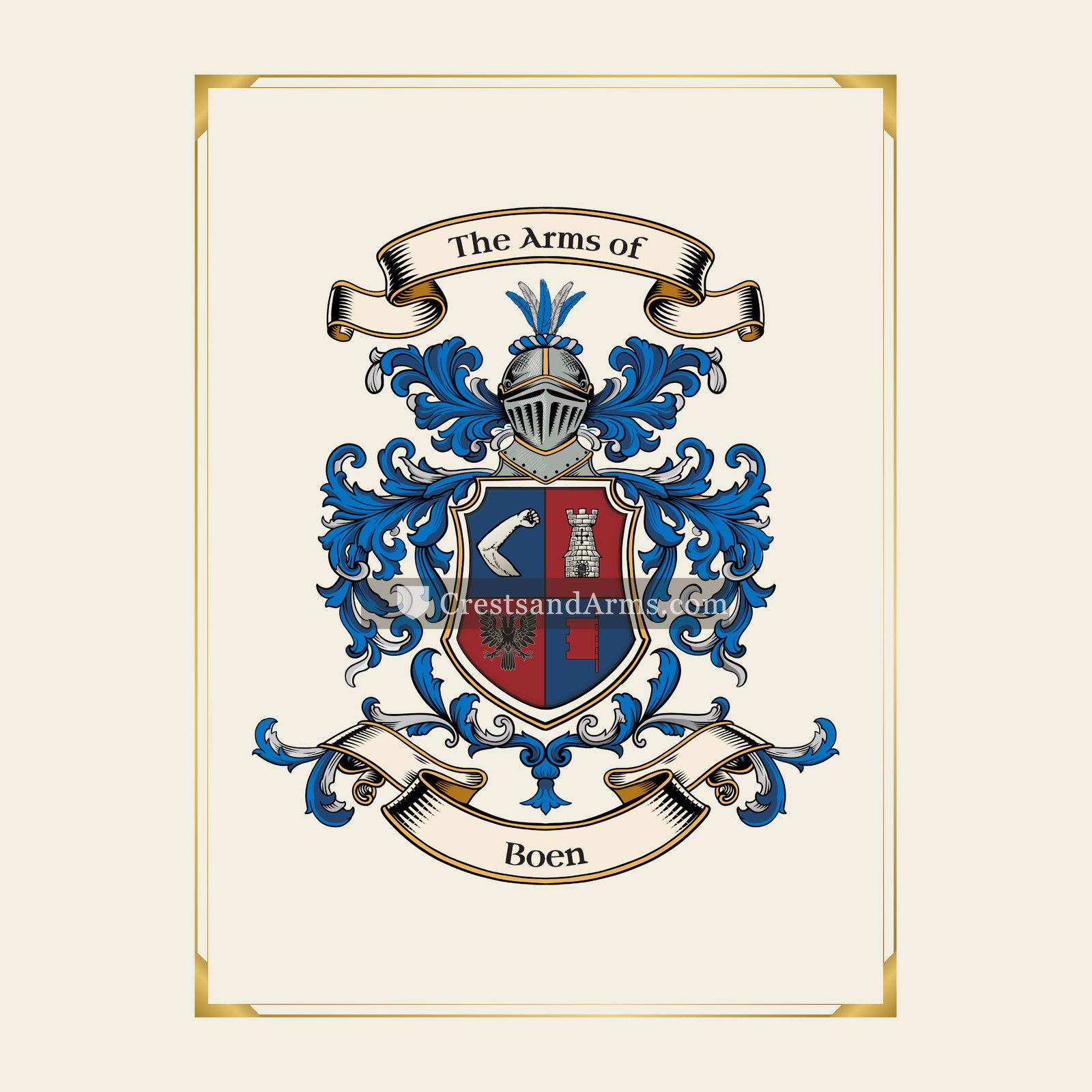 With gold border
