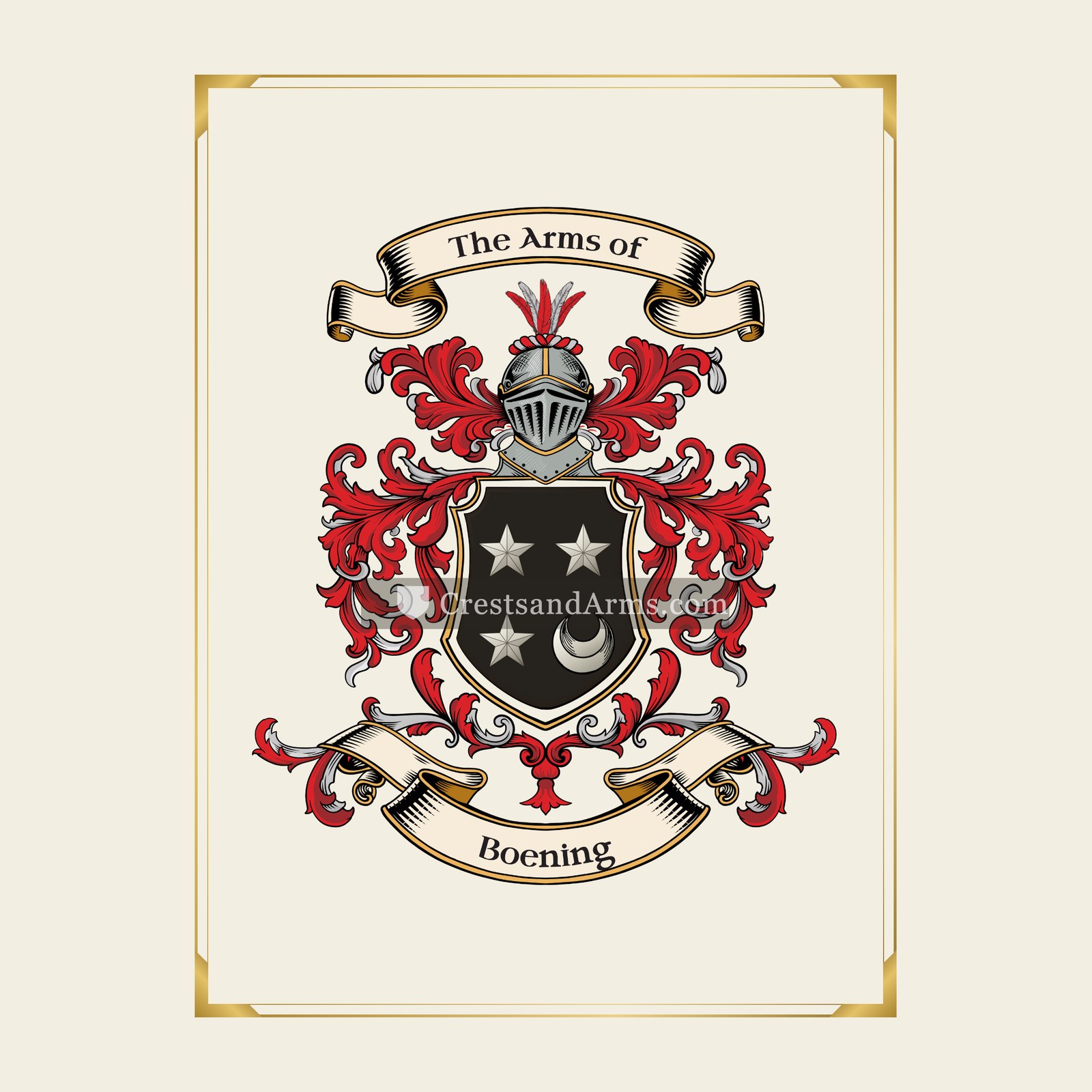 With gold border