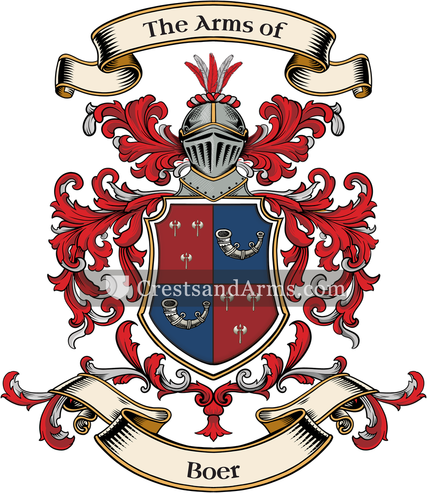 The Boer coat of arms, drawn from the recorded blazon