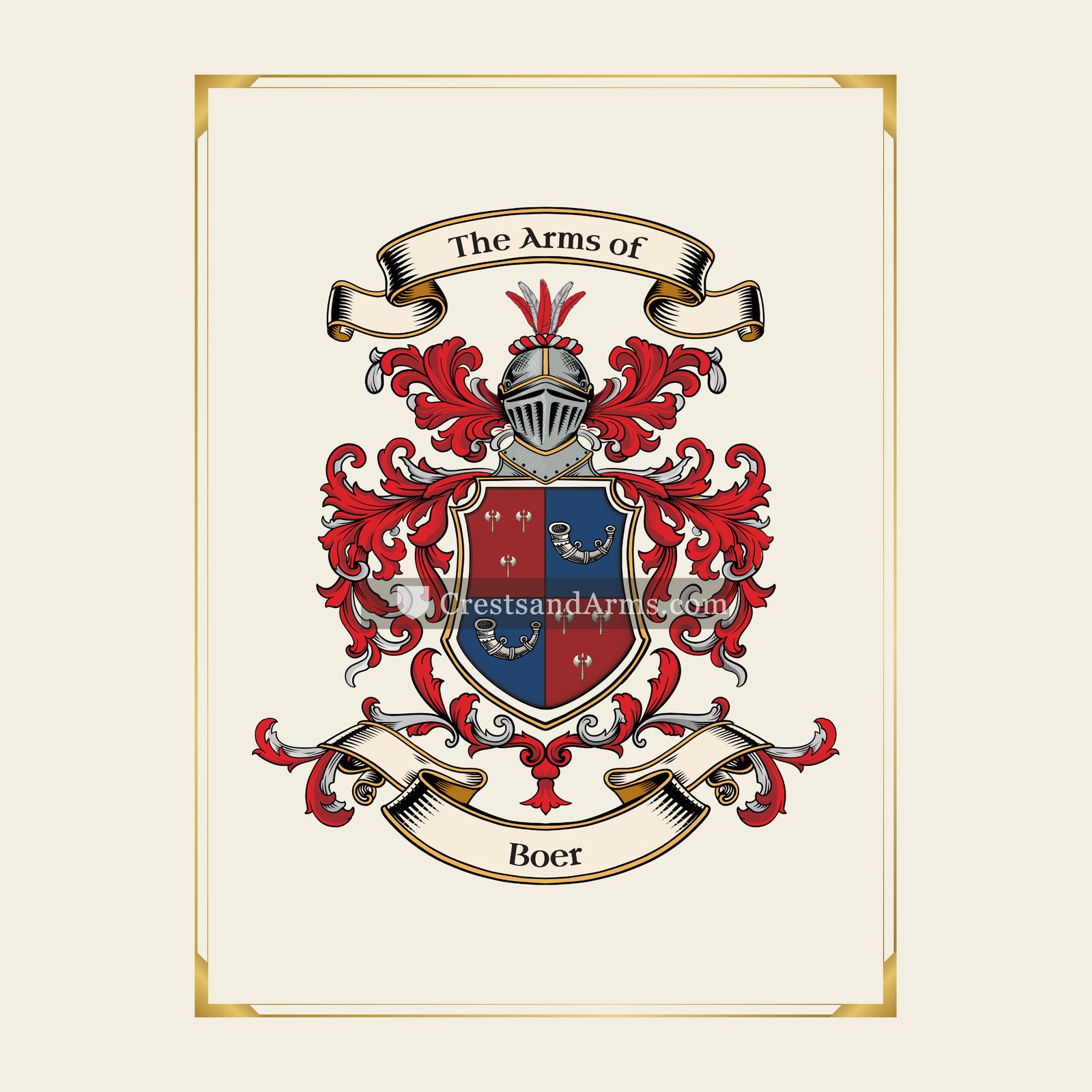 With gold border