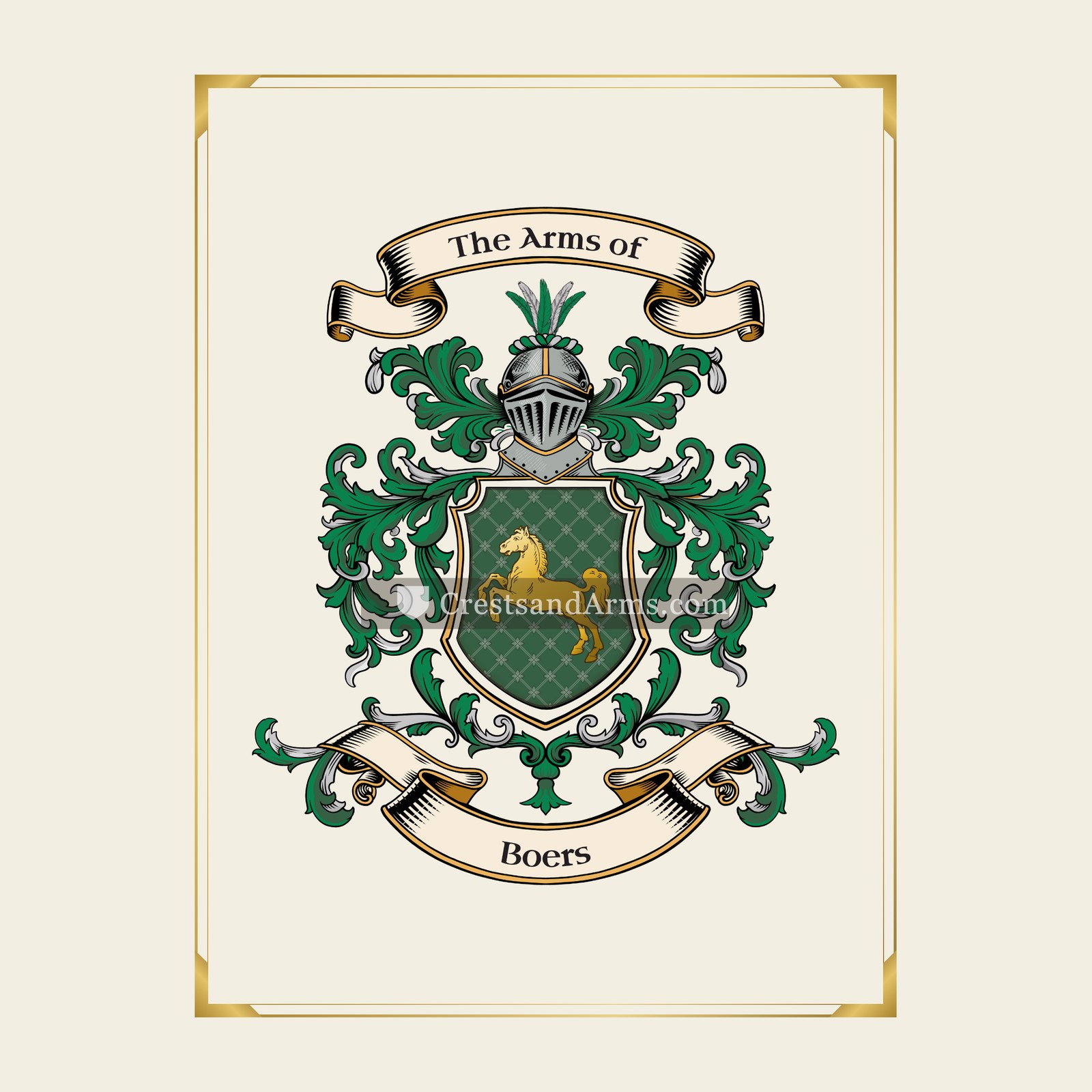 With gold border