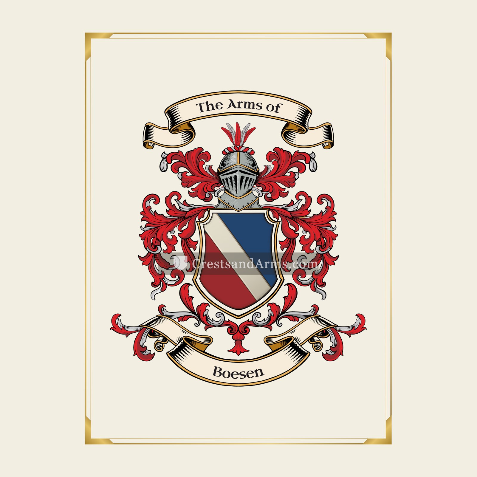With gold border