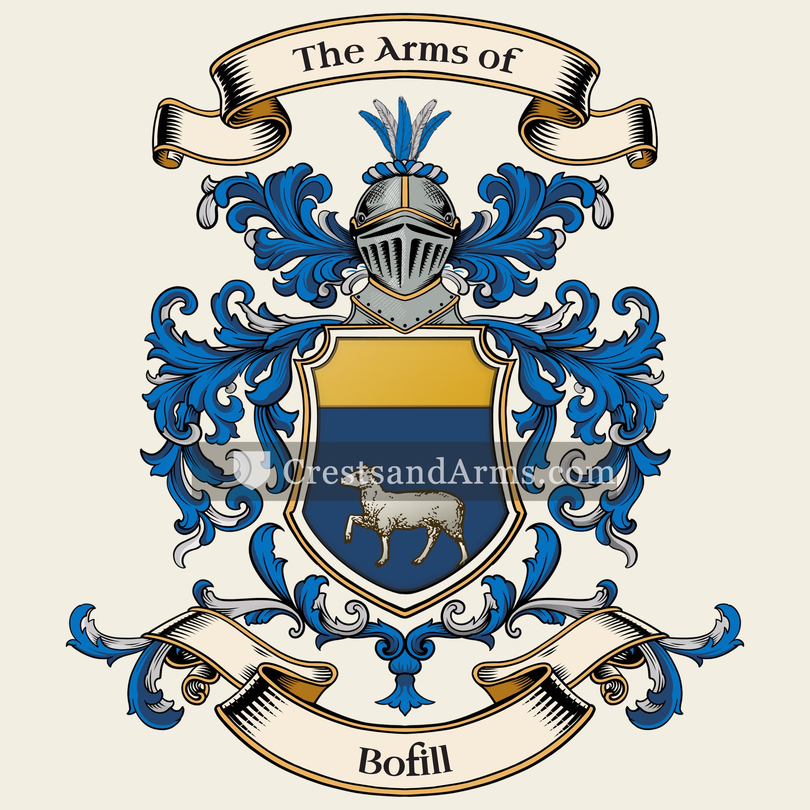 The Bofill coat of arms, drawn from the recorded blazon