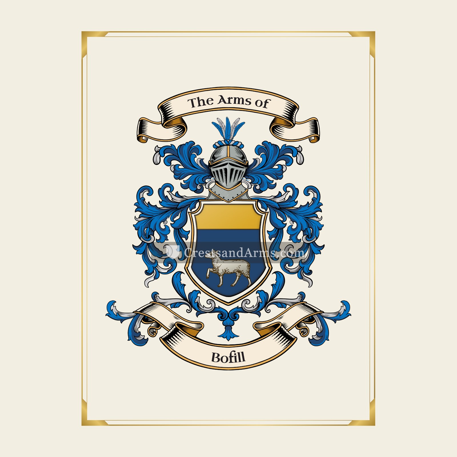 With gold border