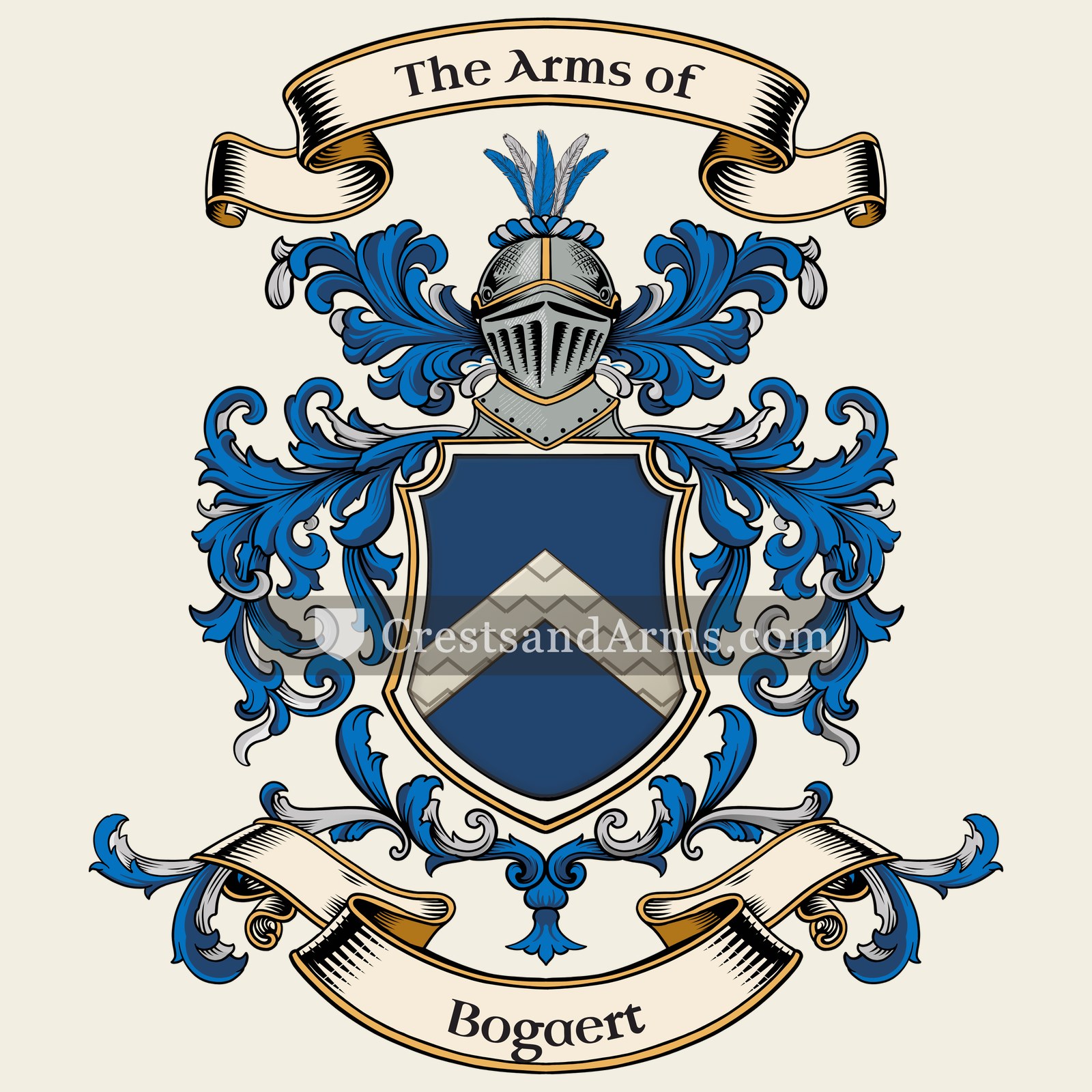 The Bogaert coat of arms, drawn from the recorded blazon