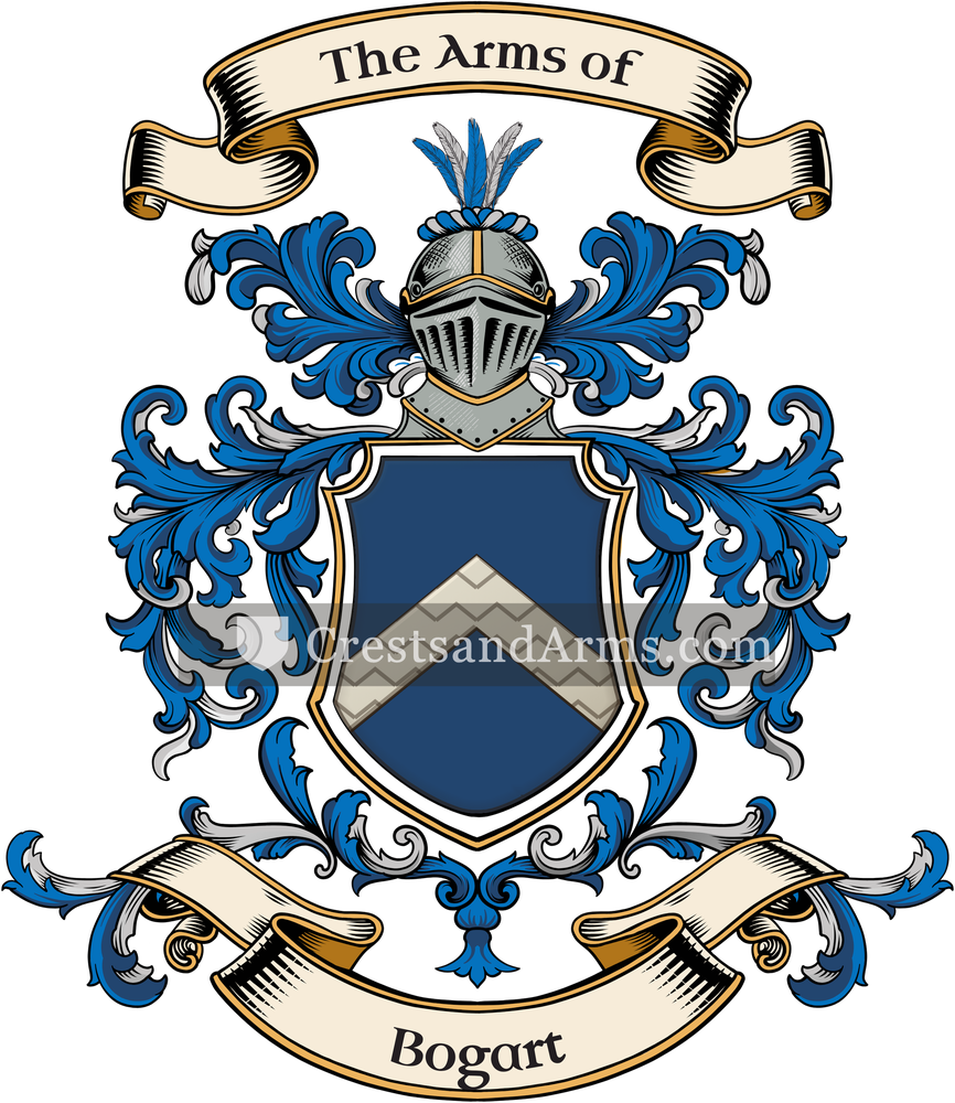 The Bogart coat of arms, drawn from the recorded blazon