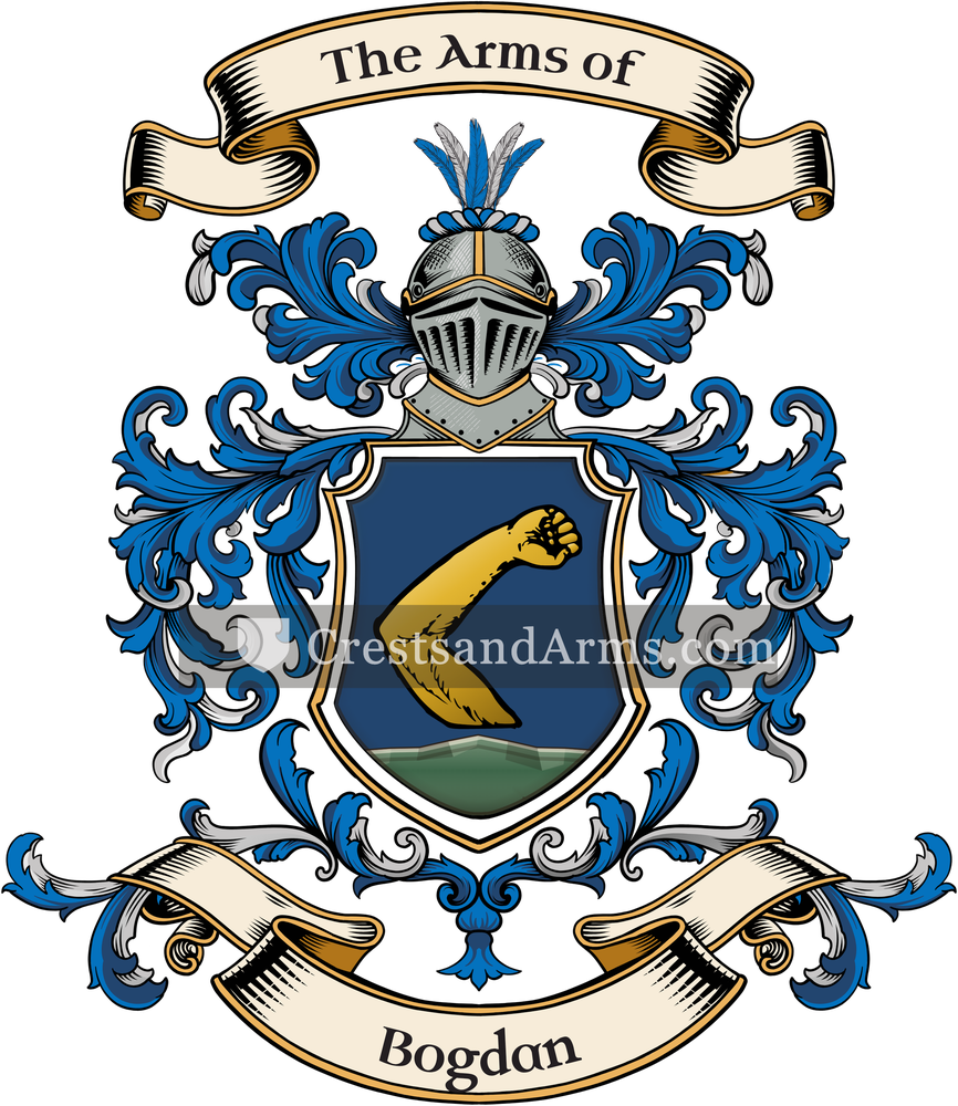 The Bogdan coat of arms, drawn from the recorded blazon