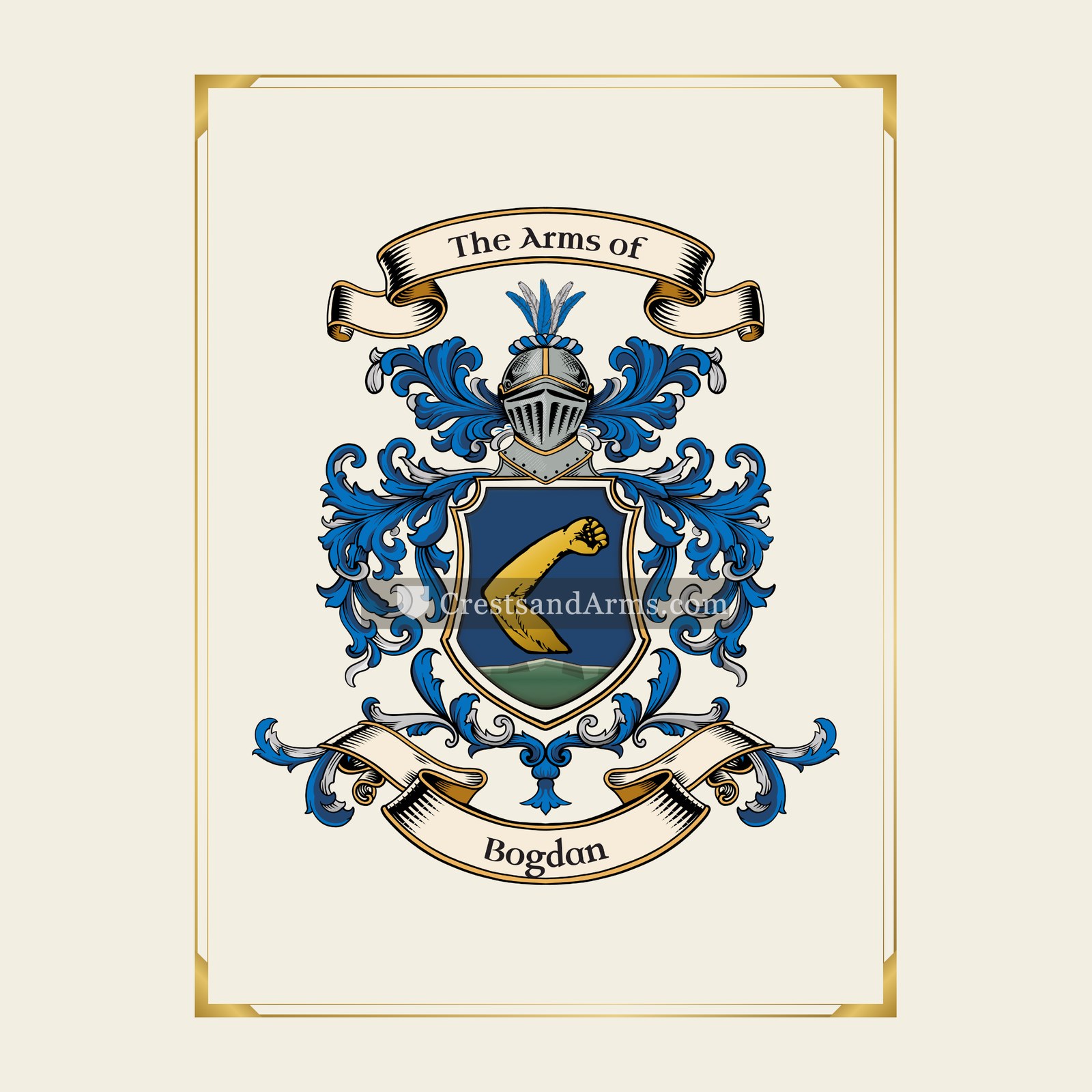 With gold border