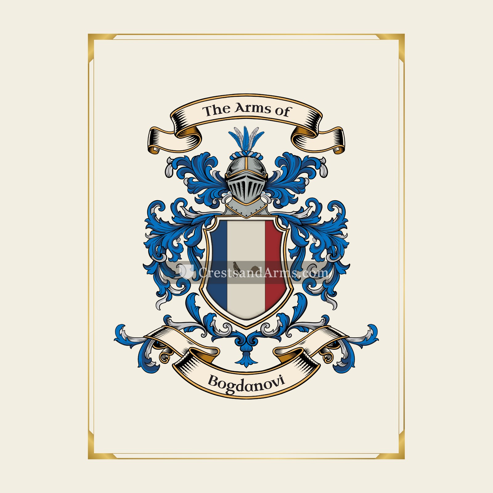 With gold border
