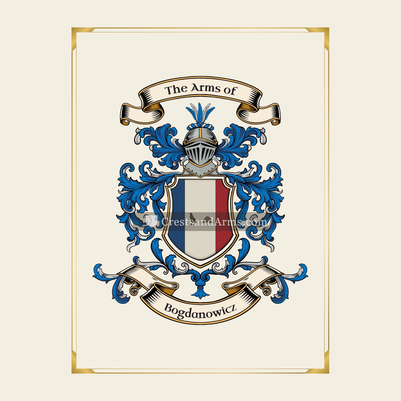 With gold border