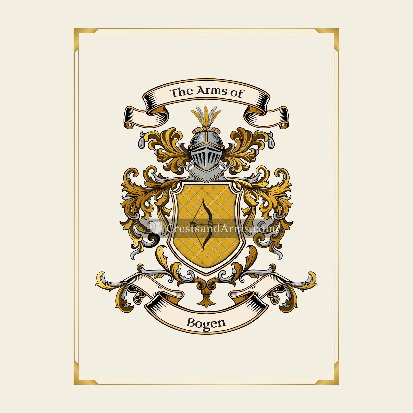 With gold border