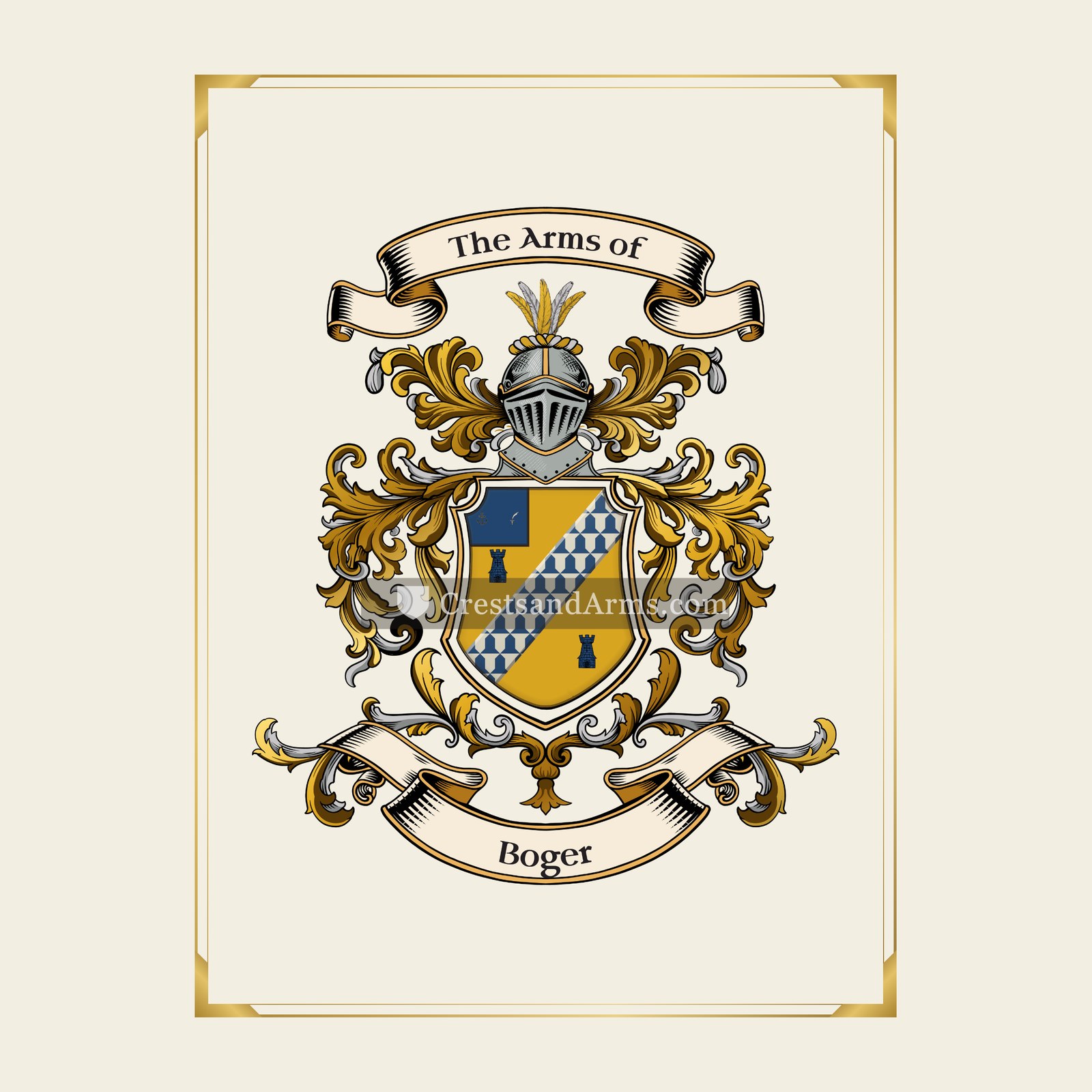 With gold border