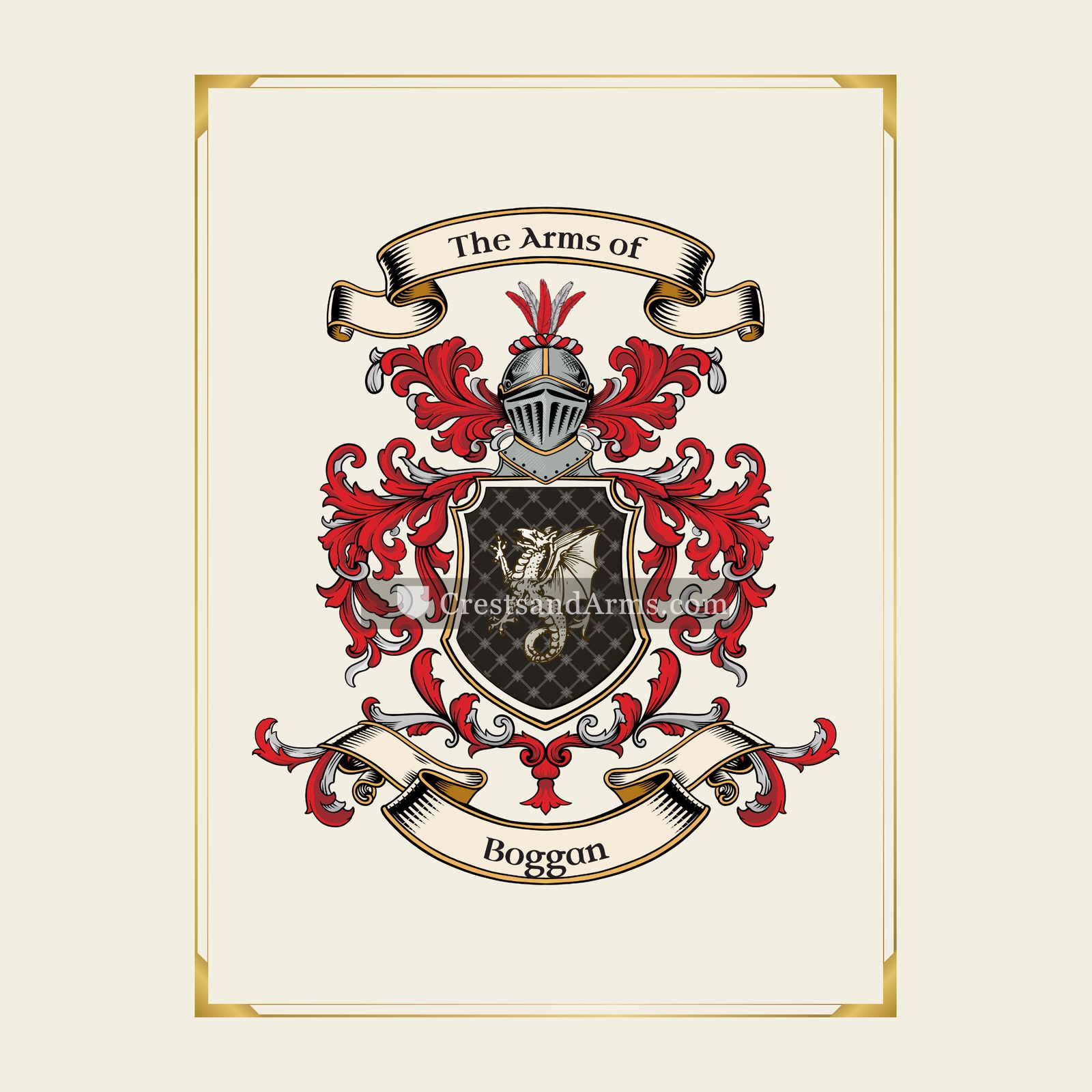 With gold border
