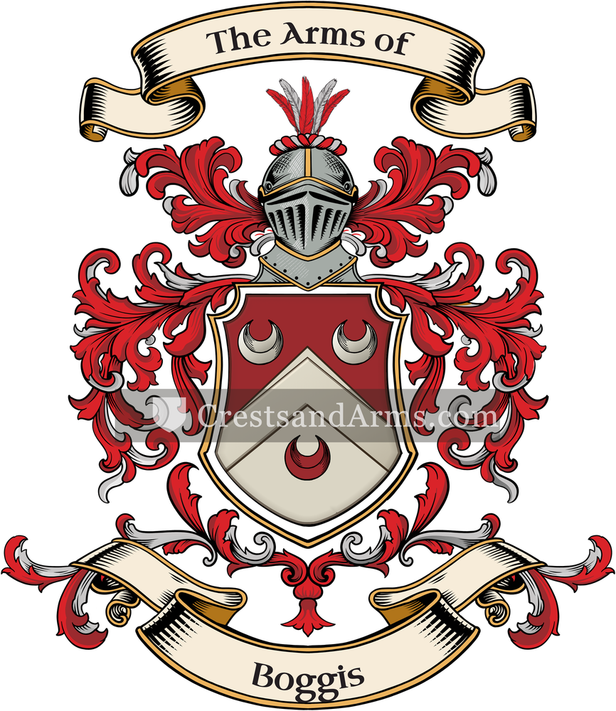 The Boggis coat of arms, drawn from the recorded blazon