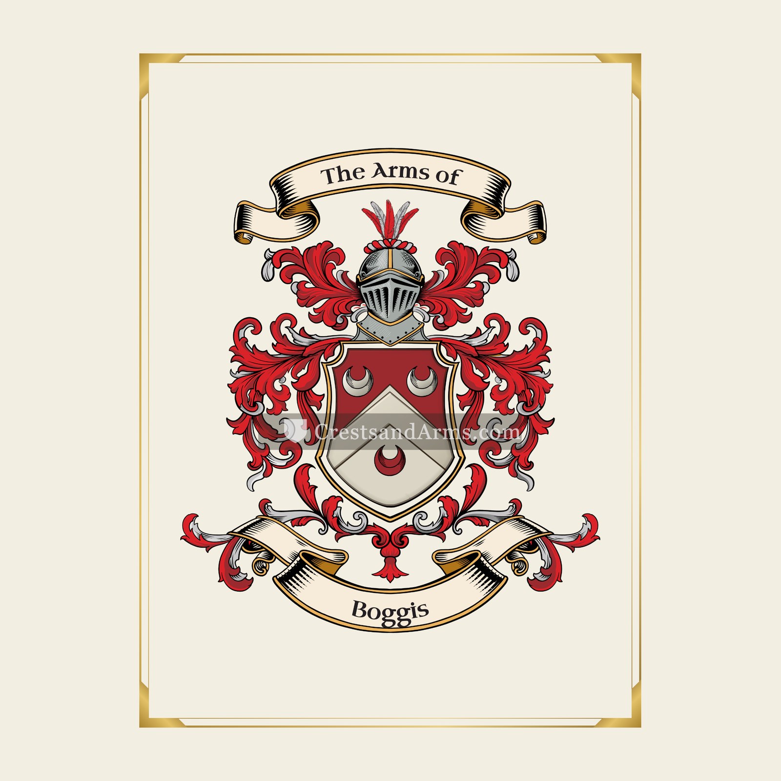 With gold border