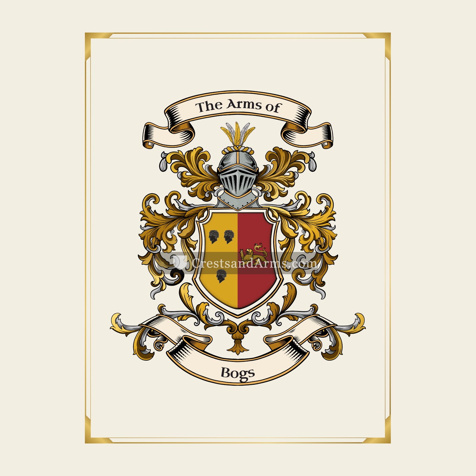 With gold border