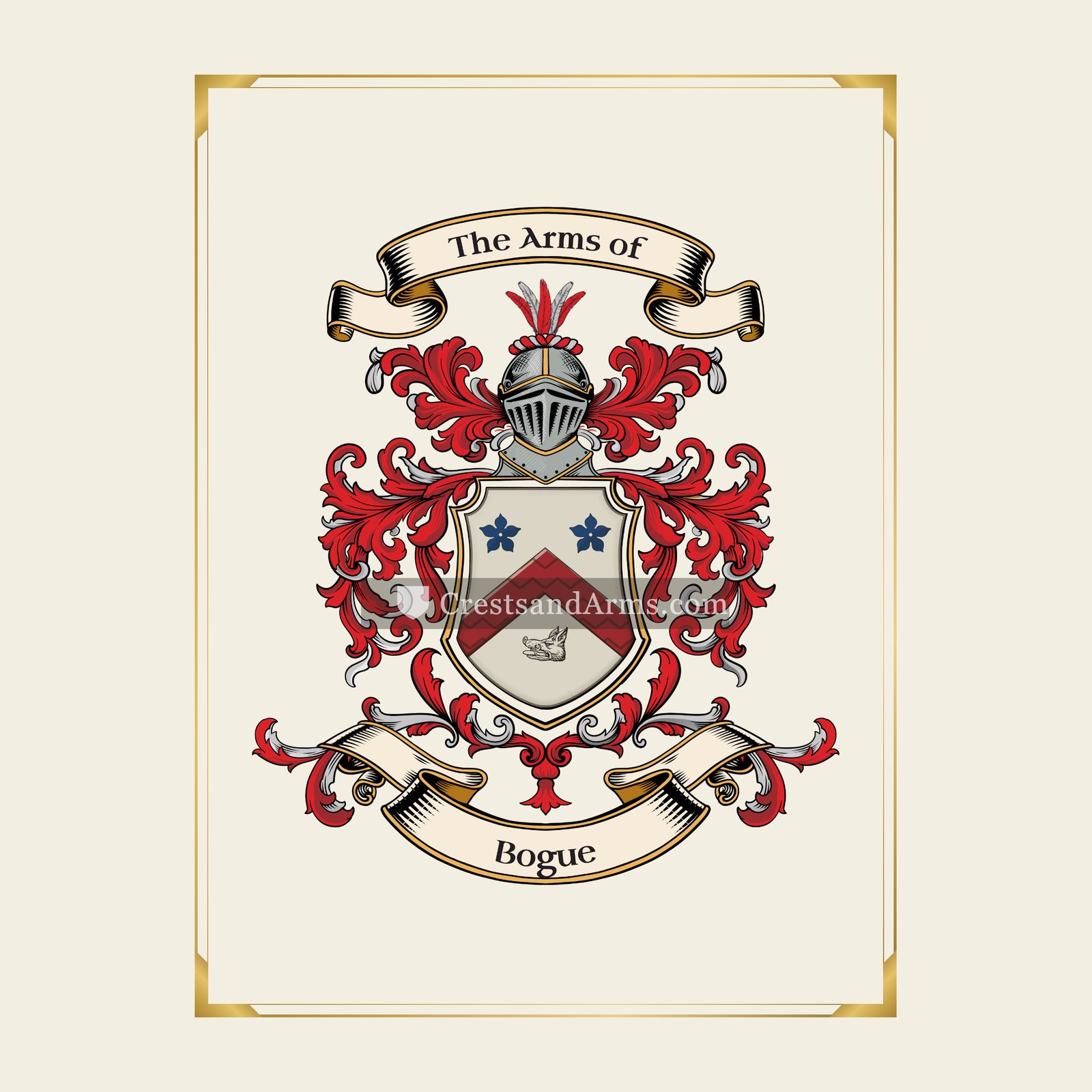 With gold border