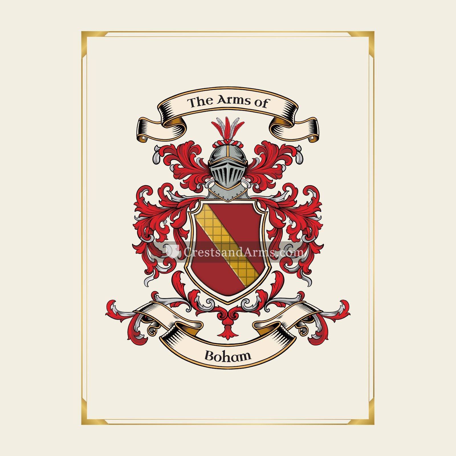With gold border