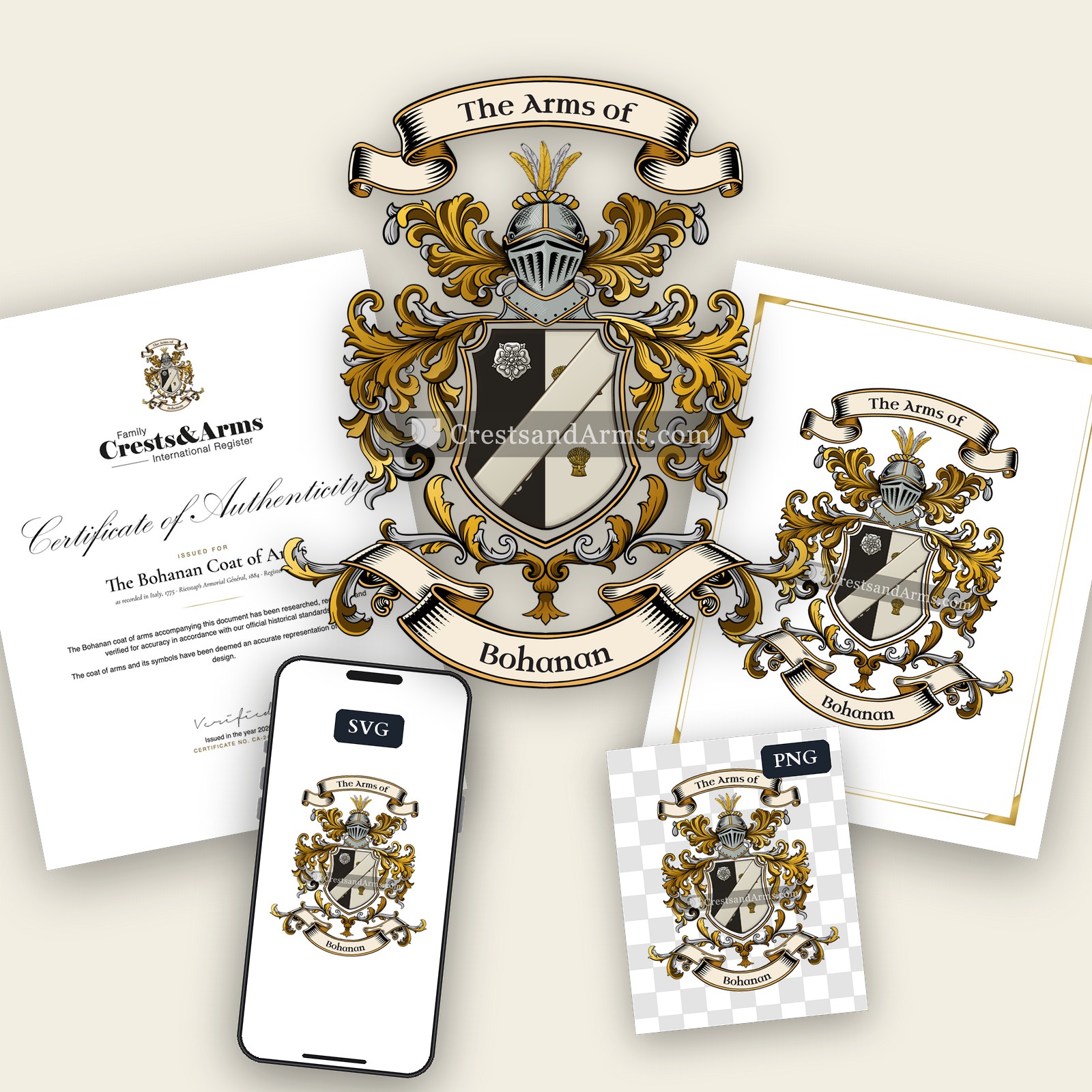 The Bohanan arms on the coat of arms — digital pack