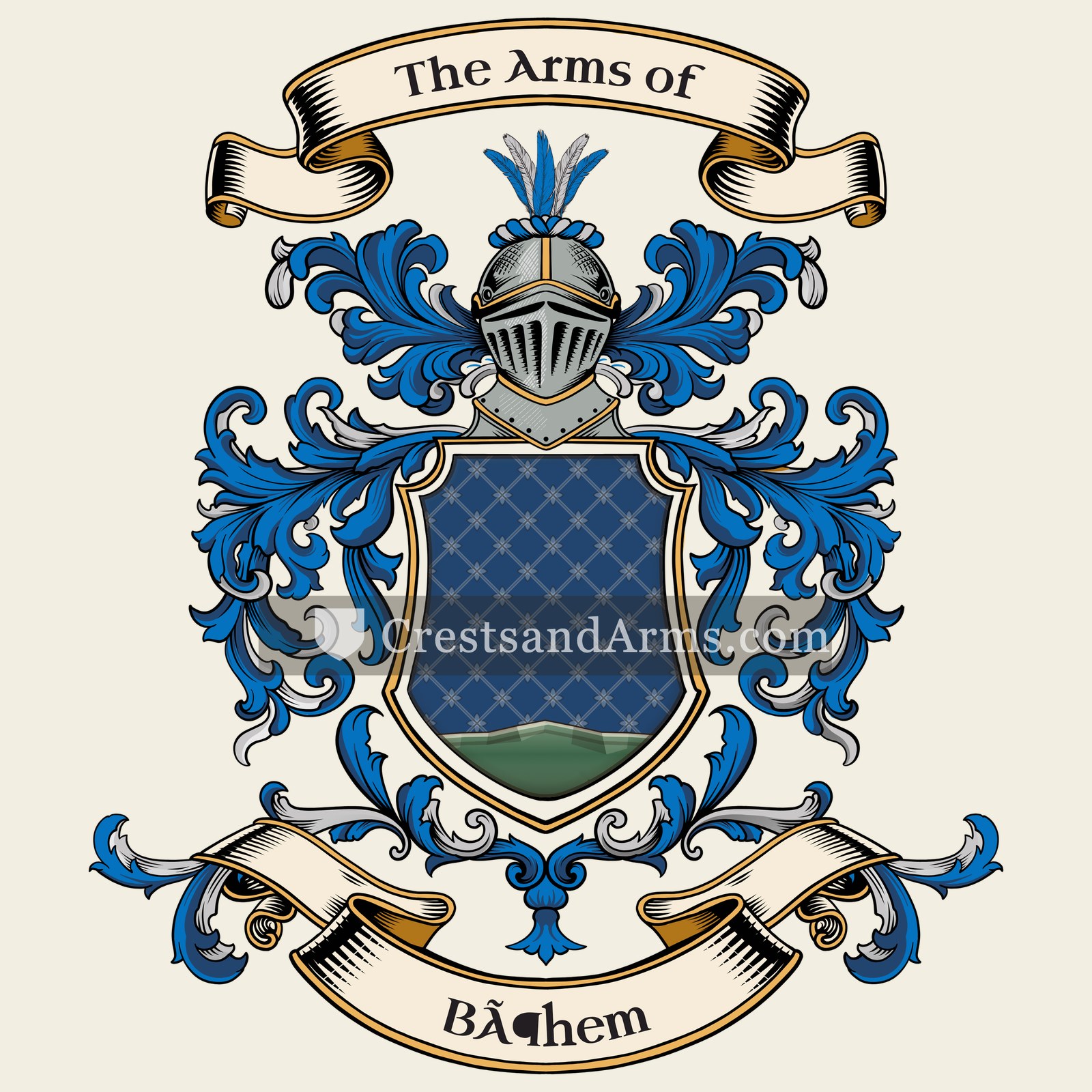 The Böhem coat of arms, drawn from the recorded blazon