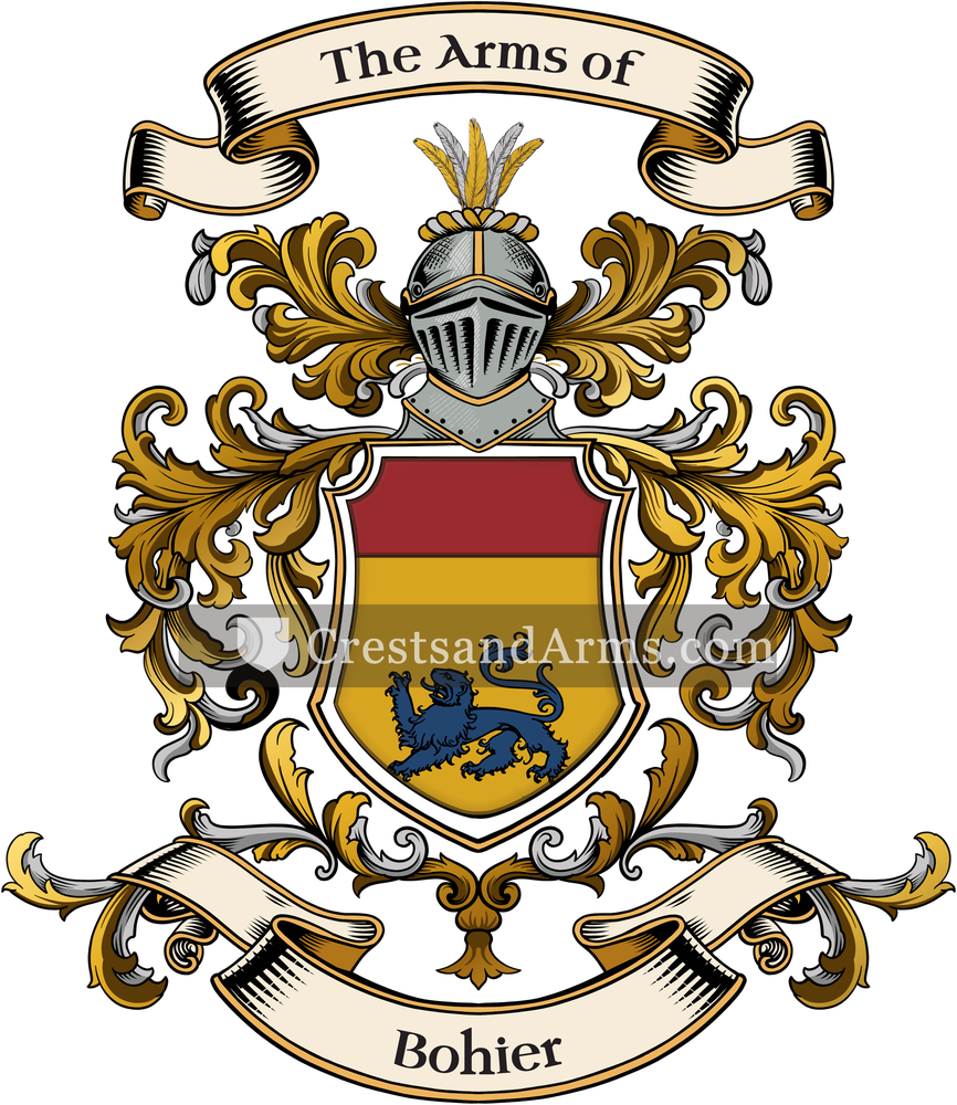 The Bohier coat of arms, drawn from the recorded blazon