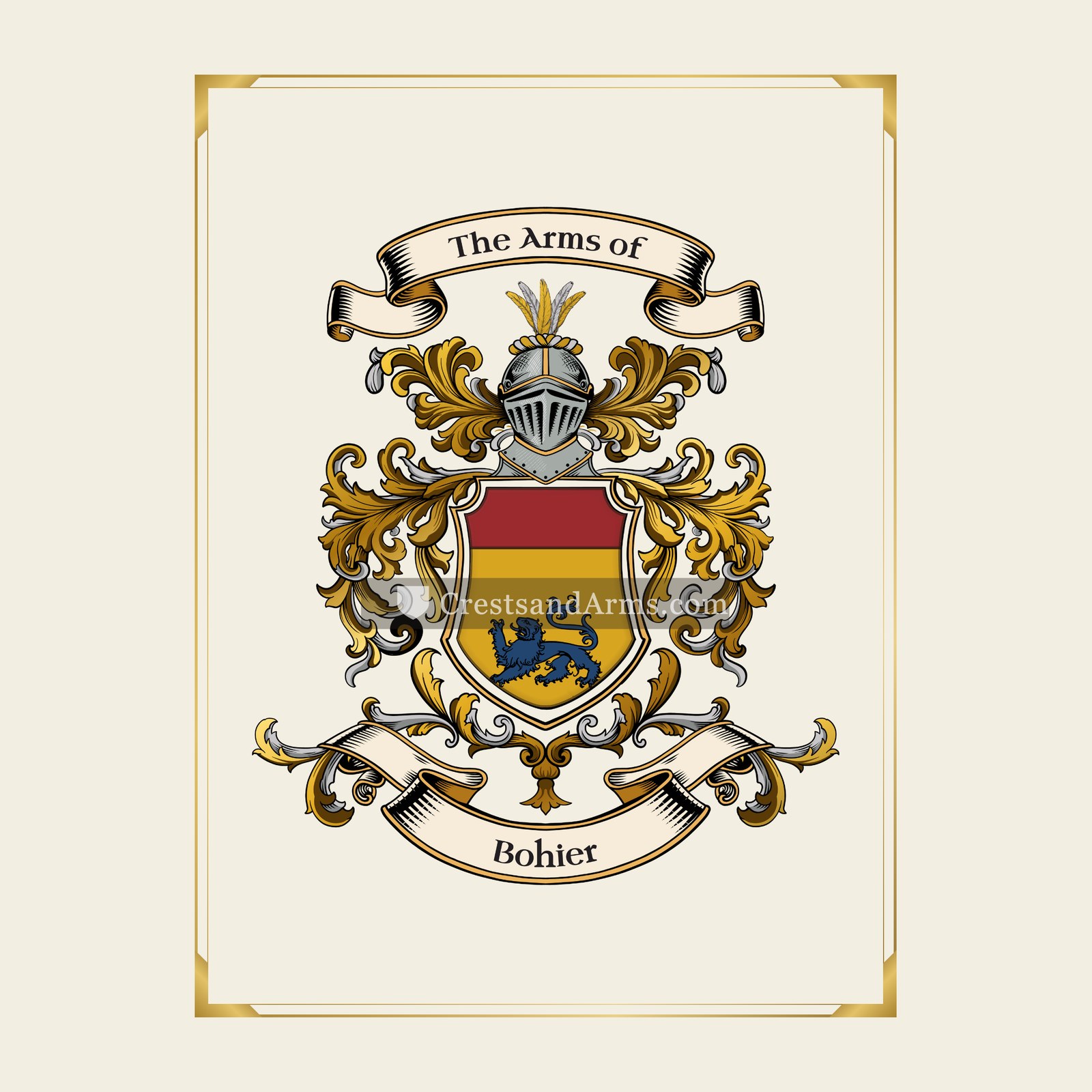With gold border