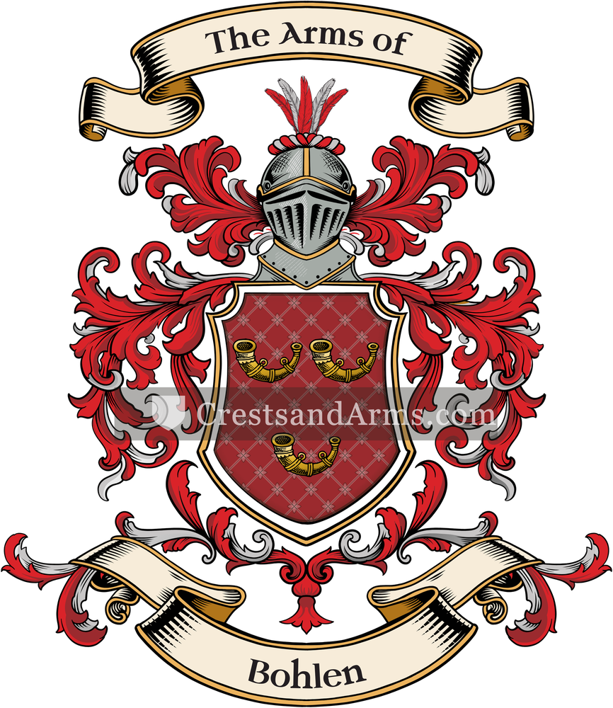 The Bohlen coat of arms, drawn from the recorded blazon