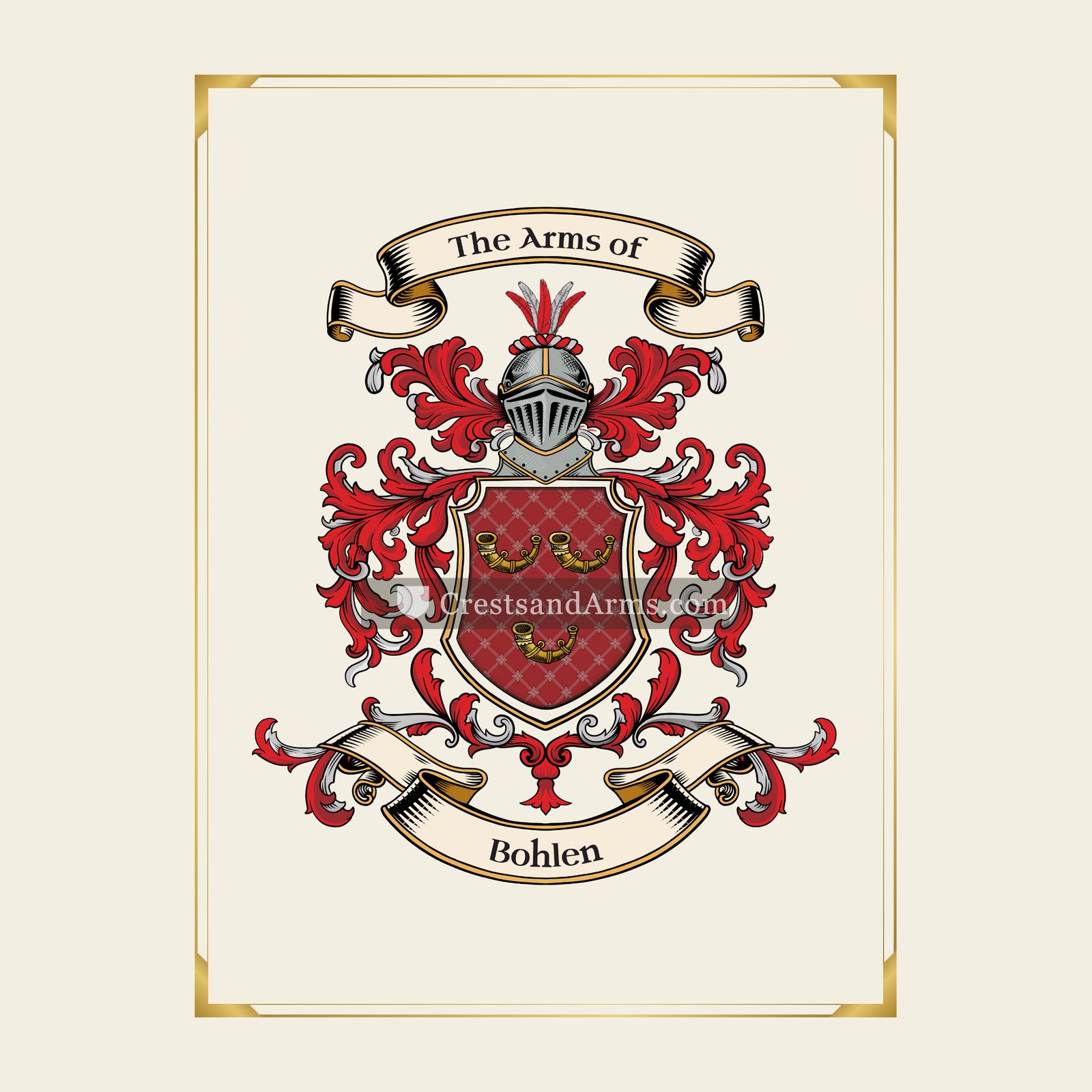 With gold border