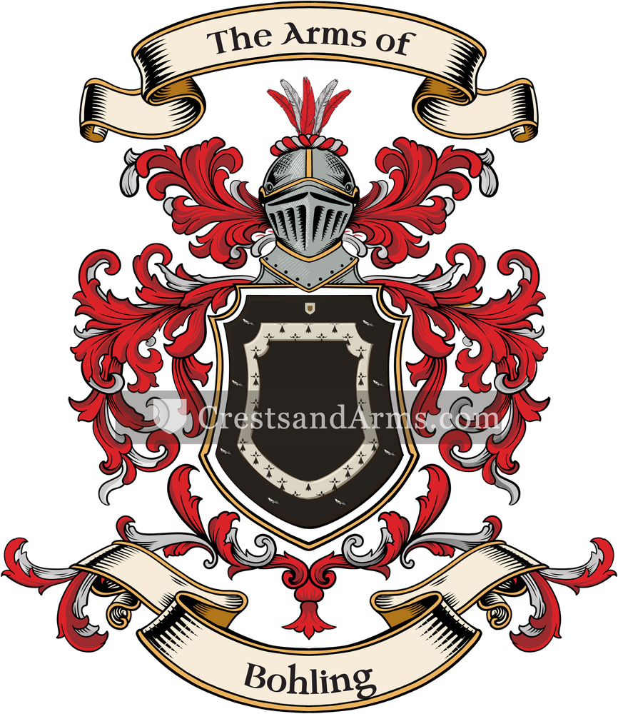 The Bohling coat of arms, drawn from the recorded blazon