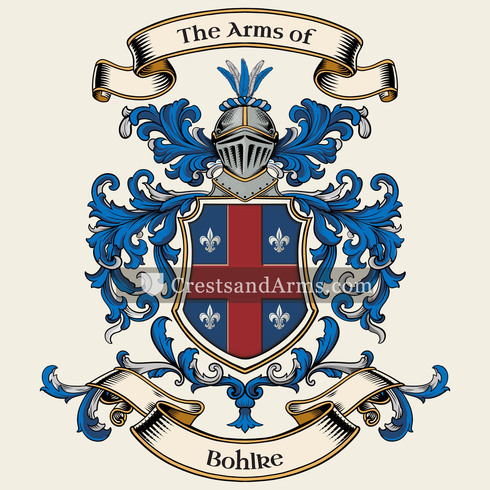 The Bohlke coat of arms, drawn from the recorded blazon