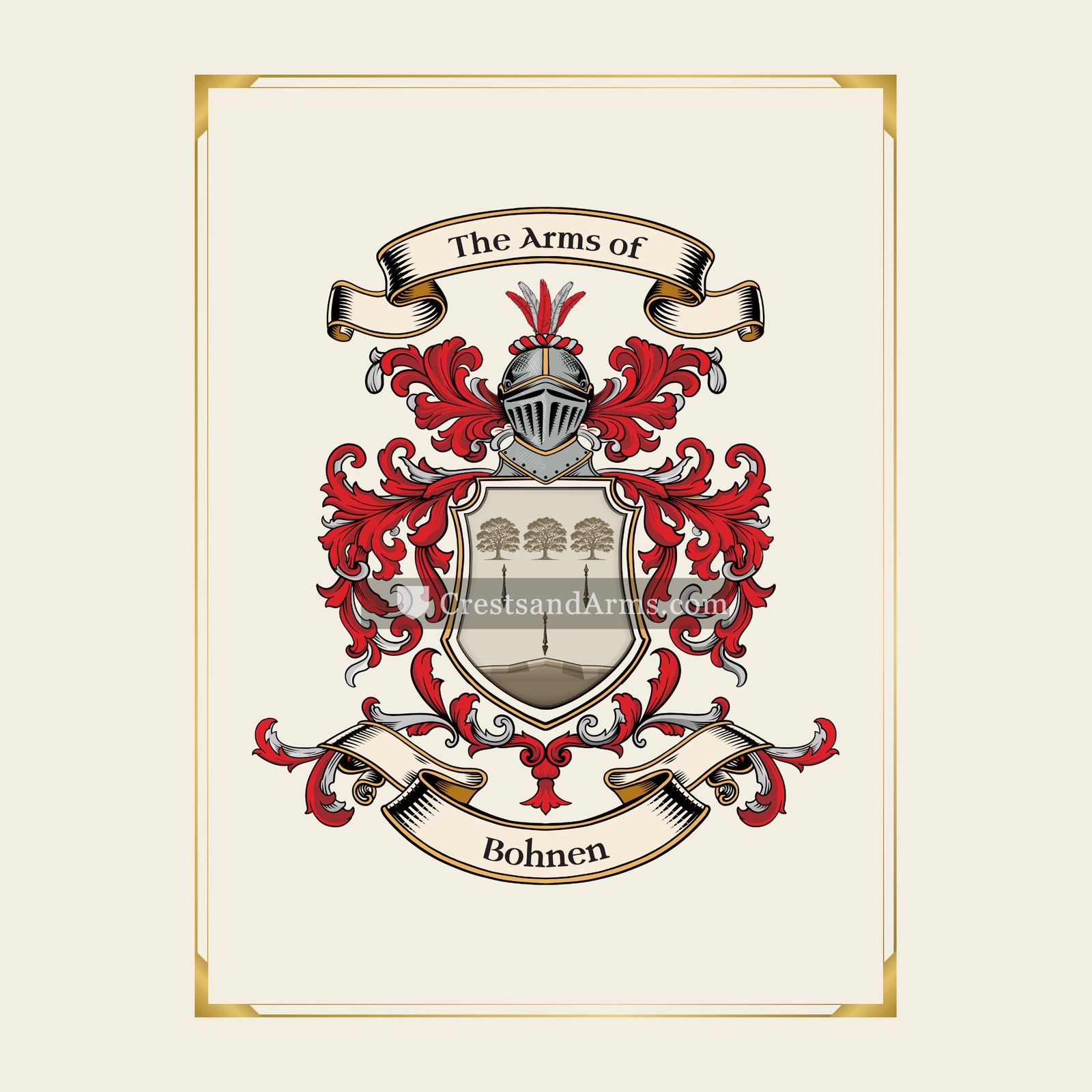 With gold border