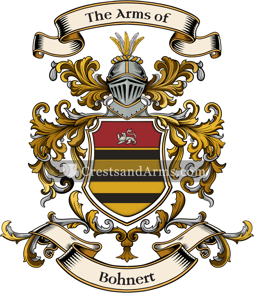 The Bohnert coat of arms, drawn from the recorded blazon