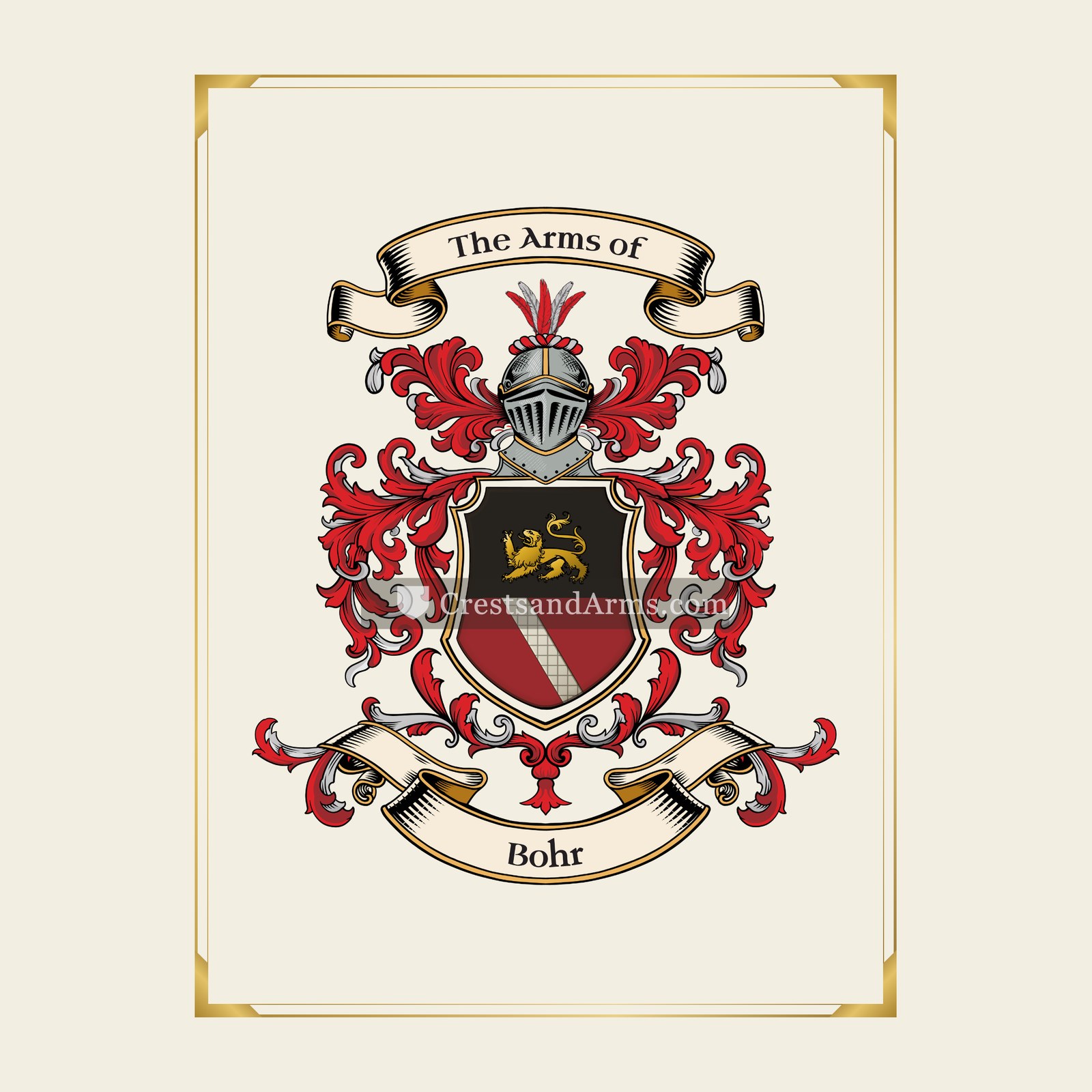 With gold border