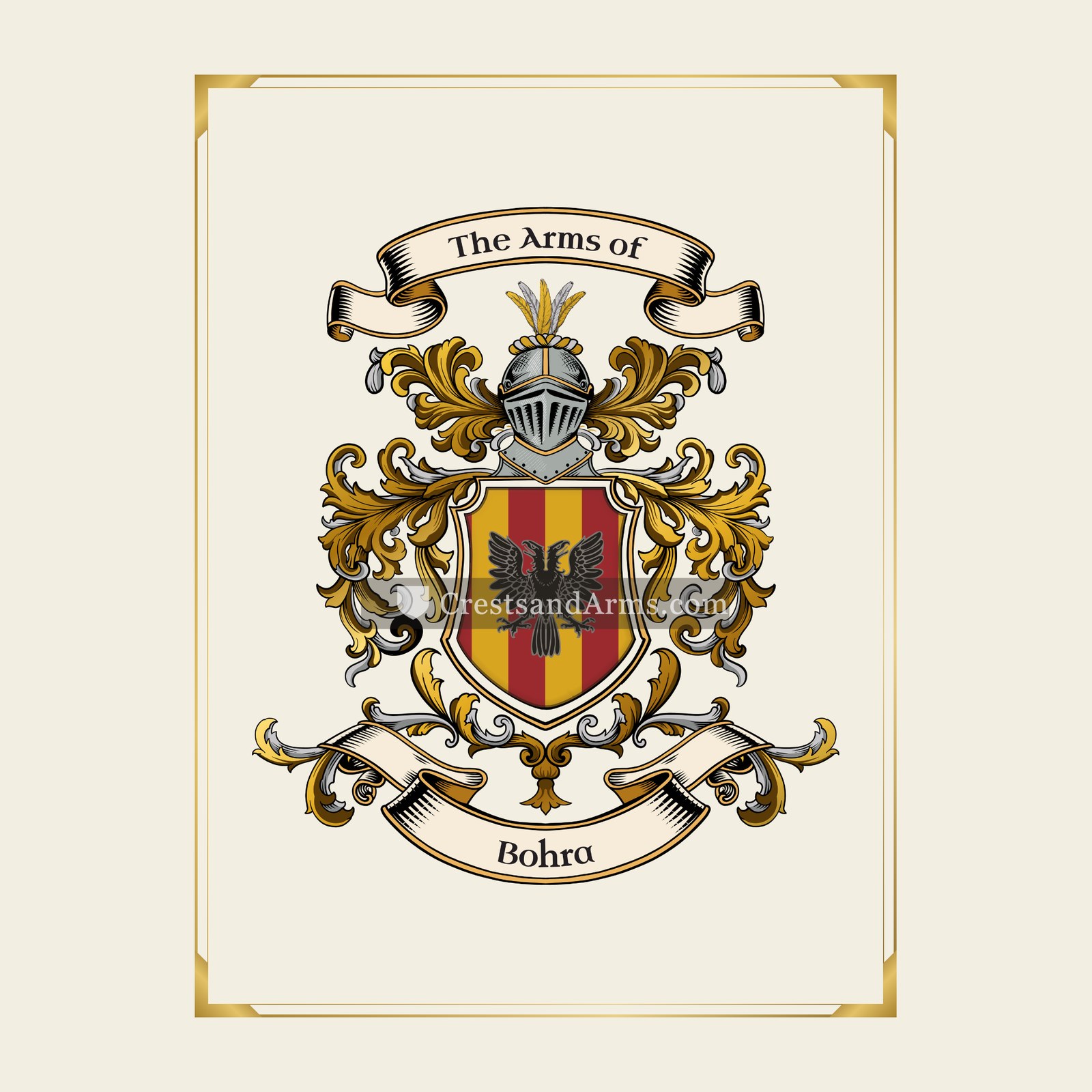With gold border