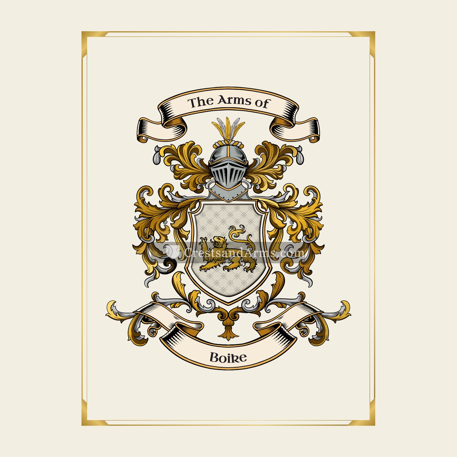 With gold border