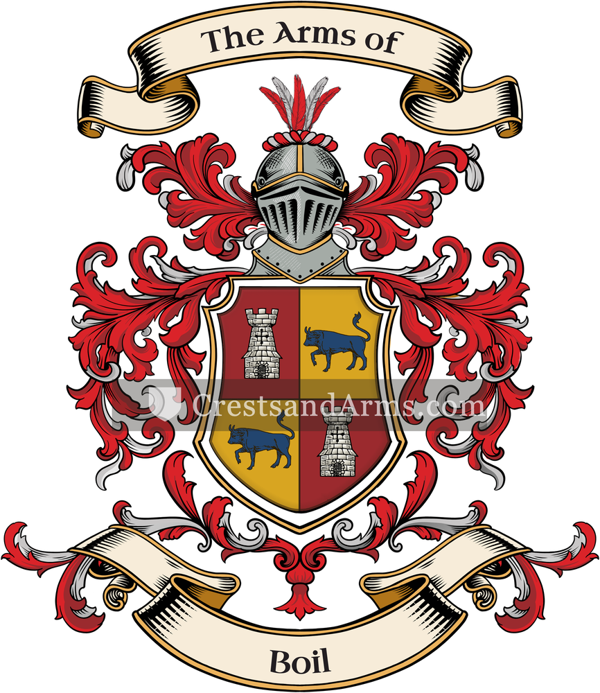 The Boil coat of arms, drawn from the recorded blazon