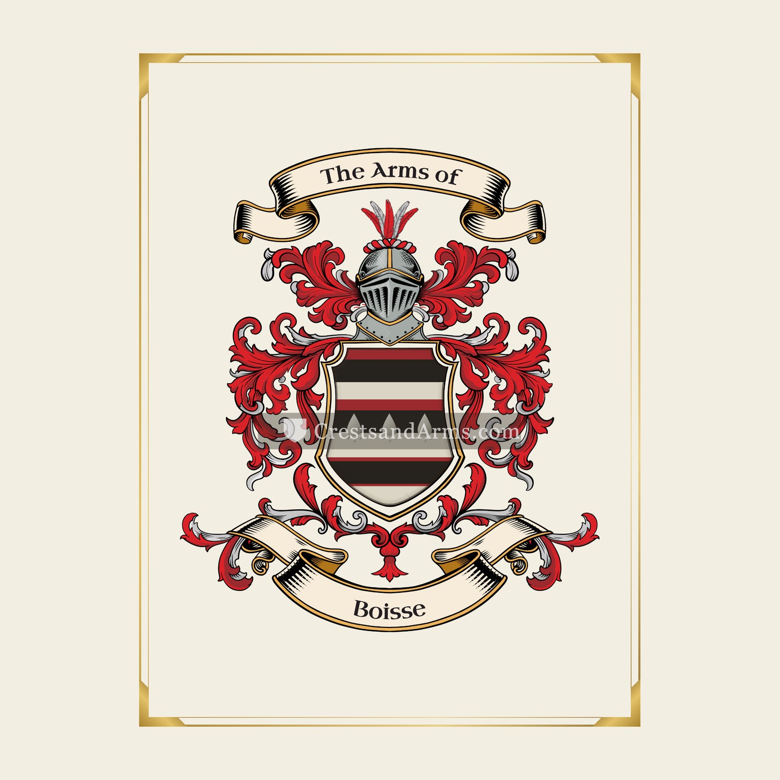 With gold border