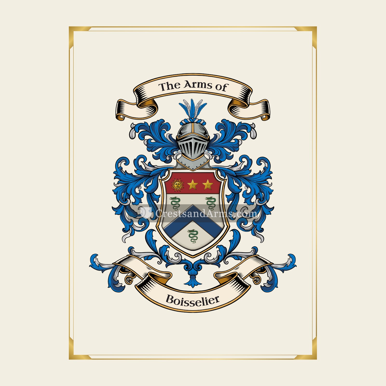 With gold border