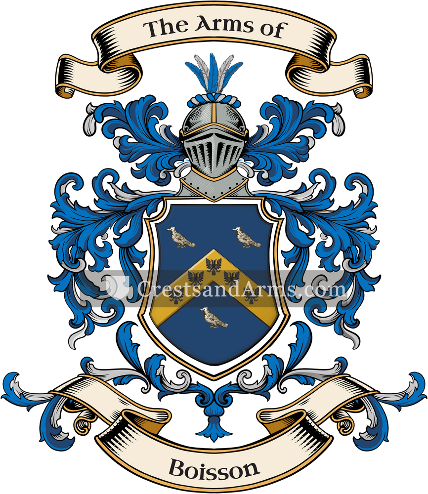 The Boisson coat of arms, drawn from the recorded blazon