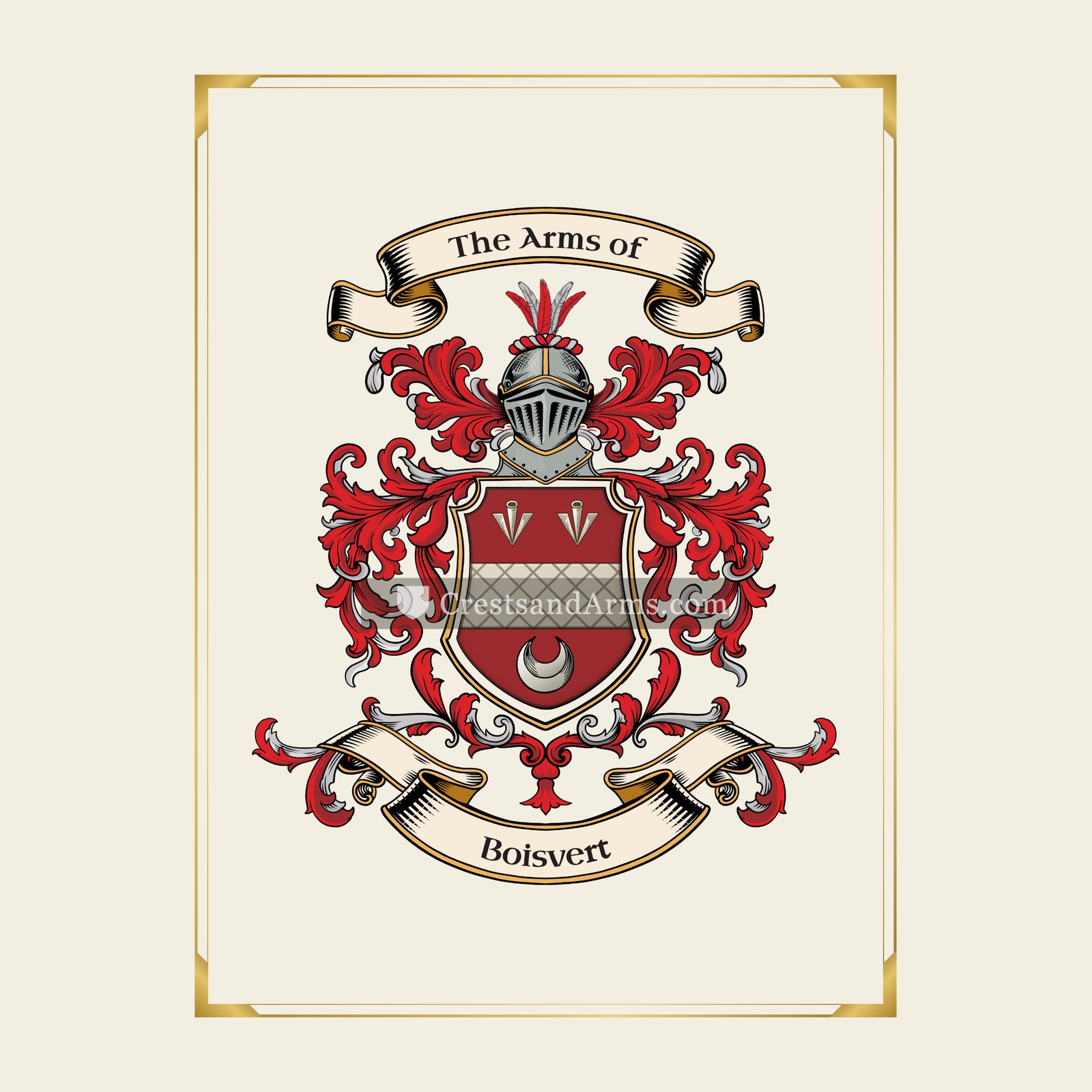 With gold border