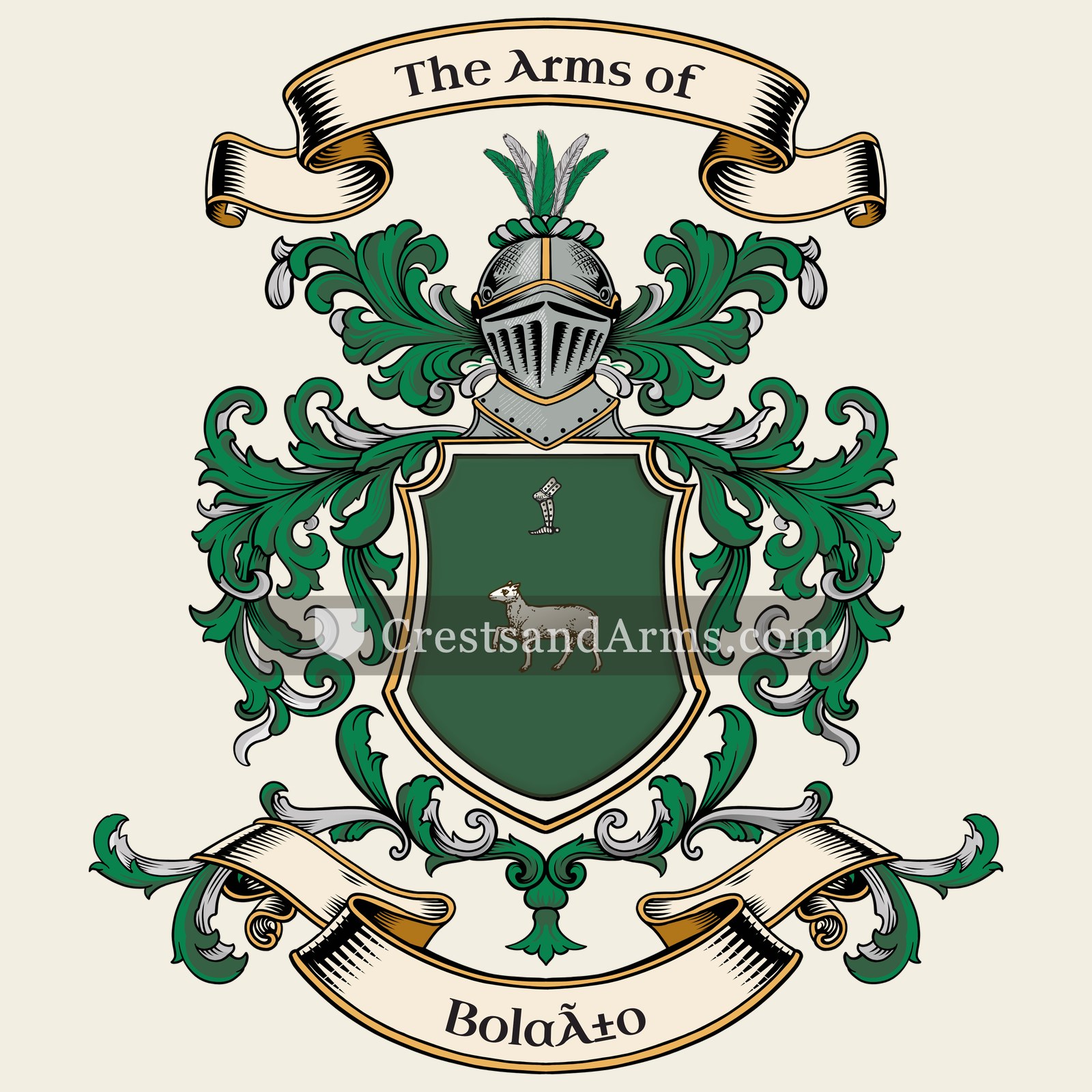 The Bolaño coat of arms, drawn from the recorded blazon