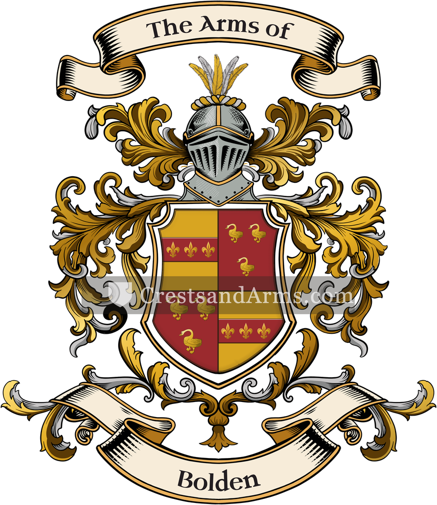 The Bolden coat of arms, drawn from the recorded blazon