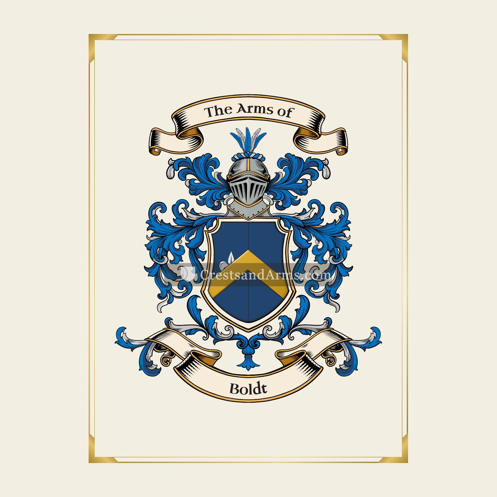 With gold border