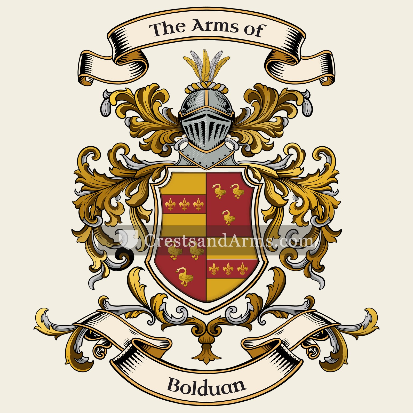 The Bolduan coat of arms, drawn from the recorded blazon