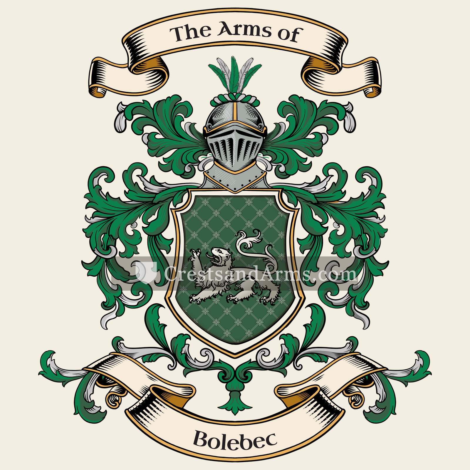 The Bolebec coat of arms, drawn from the recorded blazon