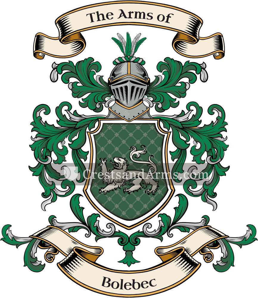 The Bolebec coat of arms, drawn from the recorded blazon