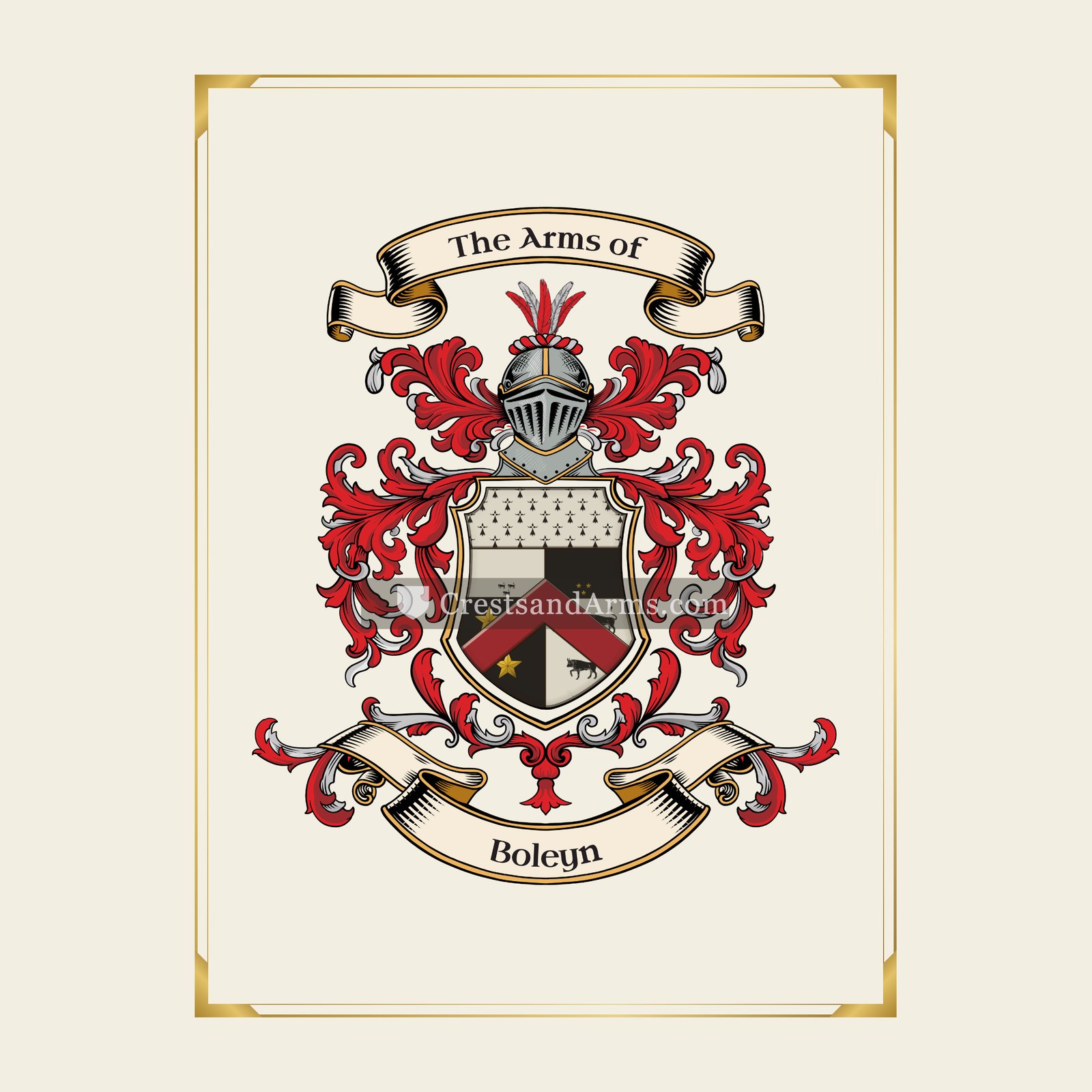 With gold border