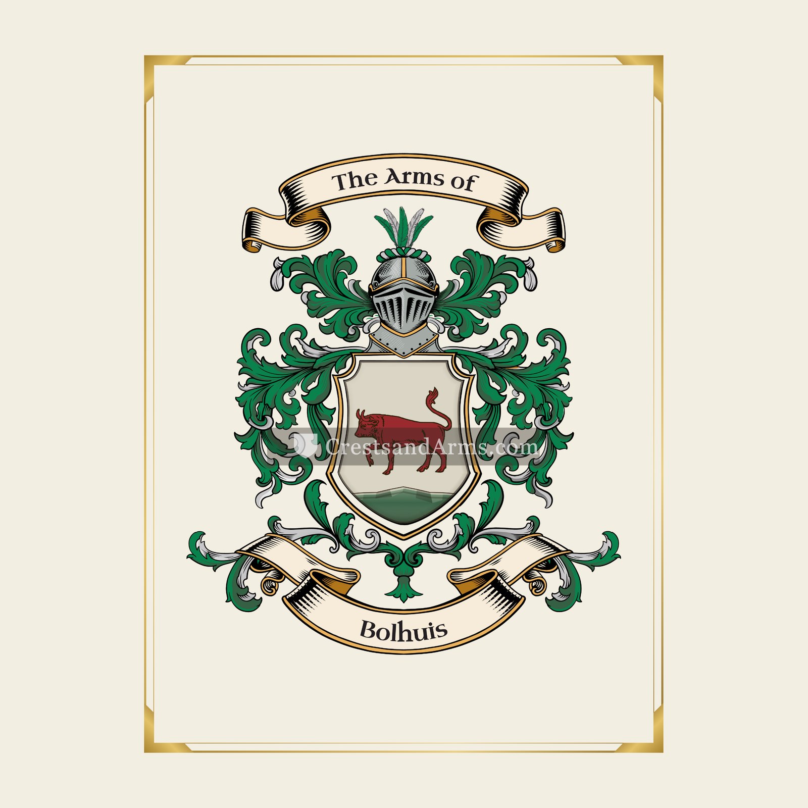 With gold border