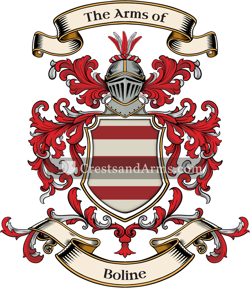 The Boline coat of arms, drawn from the recorded blazon