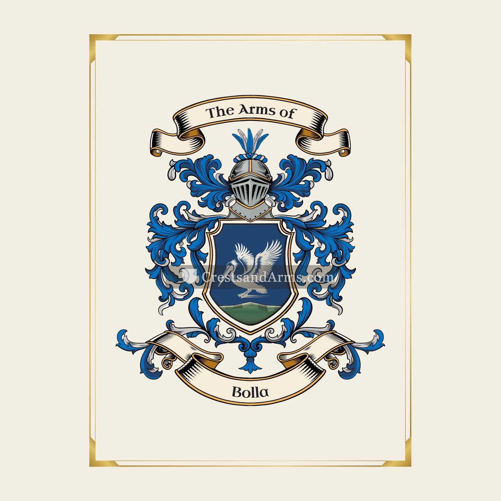 With gold border